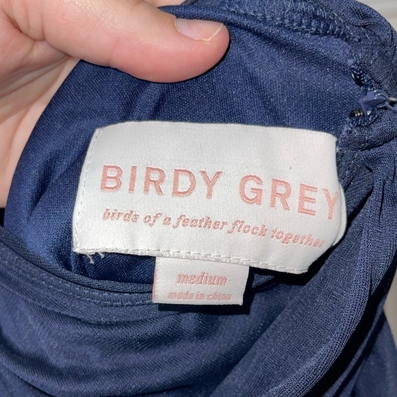 BIRDY GREY Navy Blue Open Back Square Neck Maxi Bridesmaid Gown Medium - Picture 7 of 9